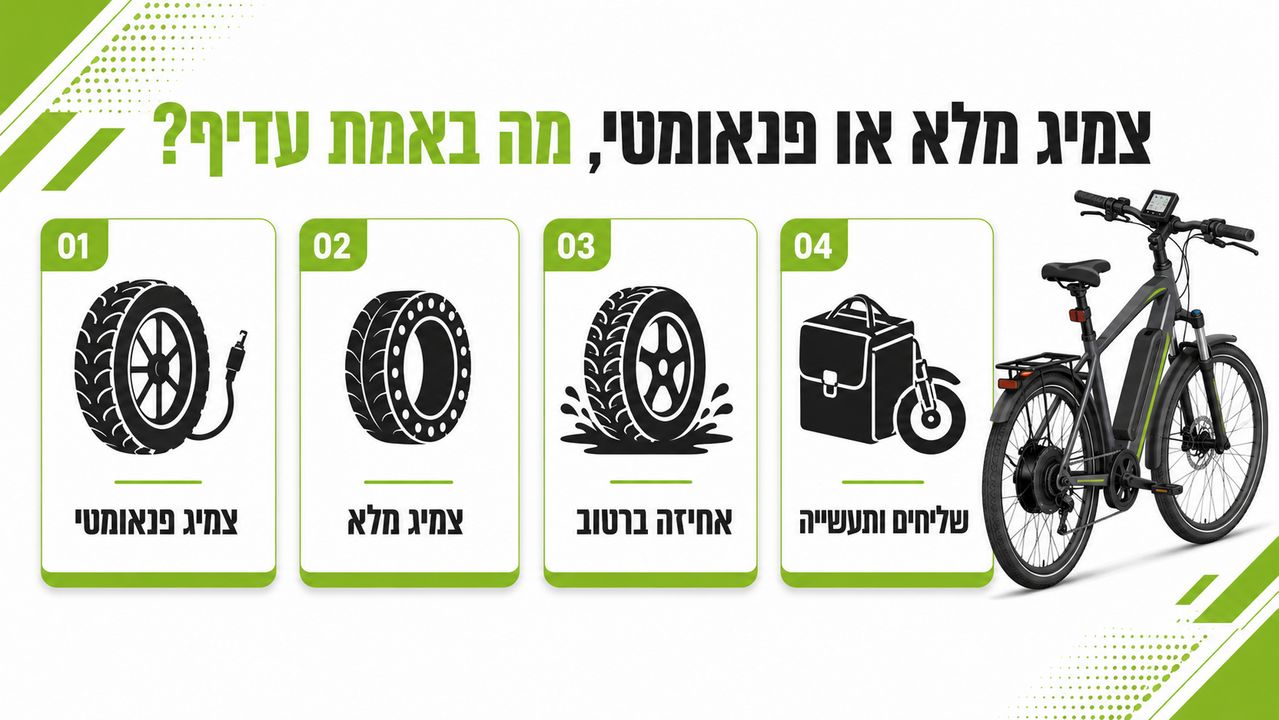 השוואה בין צמיג מלא לצמיג פנאומטי בקורקינט חשמלי