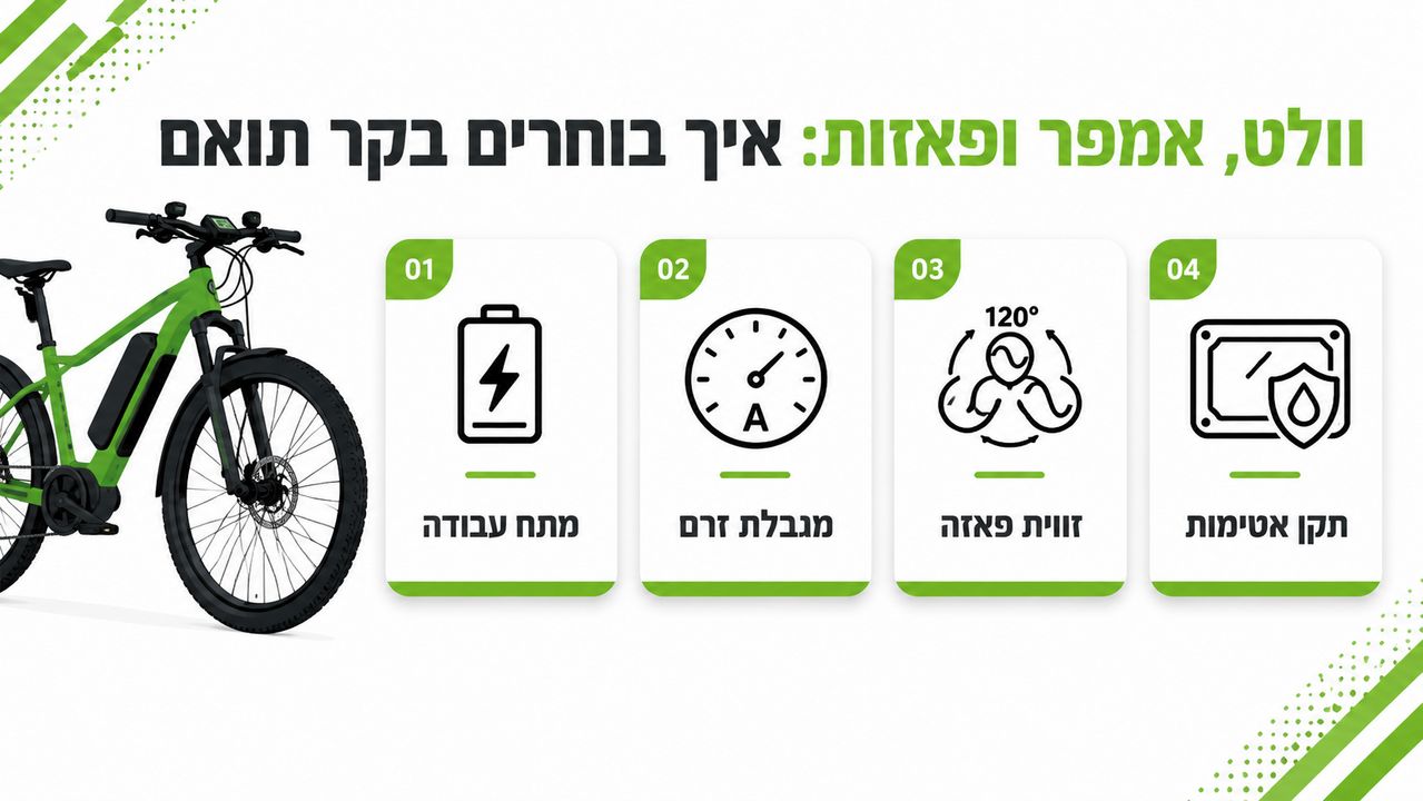 מחבר פאזה רופף בצמת חיווט של אופניים חשמליים